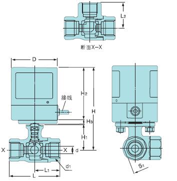 EA100-TNE KITZ电动三通球阀 